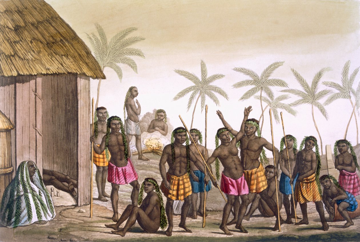 Serviço funerário nativo em Luanda, Congo, de &39;O traje antigo e moderno ...&39;, de Giulio Ferrario de Felice Campi