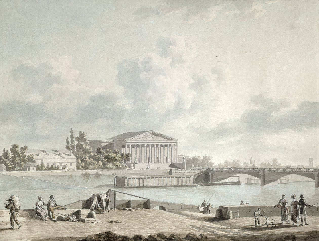 A Pont de la Concorde e a Fachada do Corpo Legislatif, c.1809 de Felice Marie Ferdinand Storelli