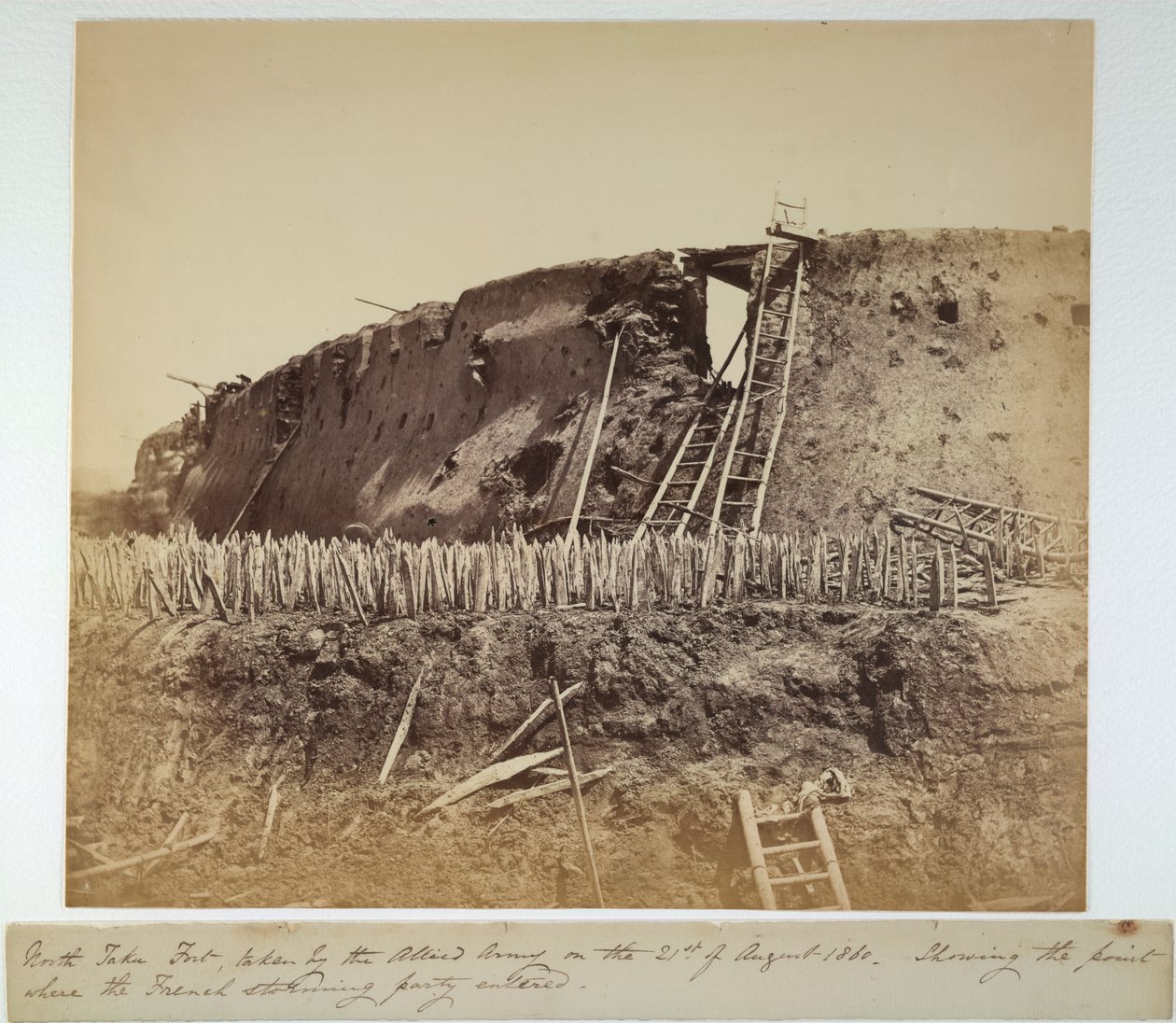 North Taku Fort, 21 de agosto de 1860 (foto p/b) de Felice Beato