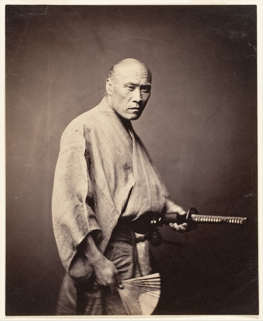 Samurai, Yokohama (1864-65) (albumen silver print) de Felice (1825 c.1908) Beato