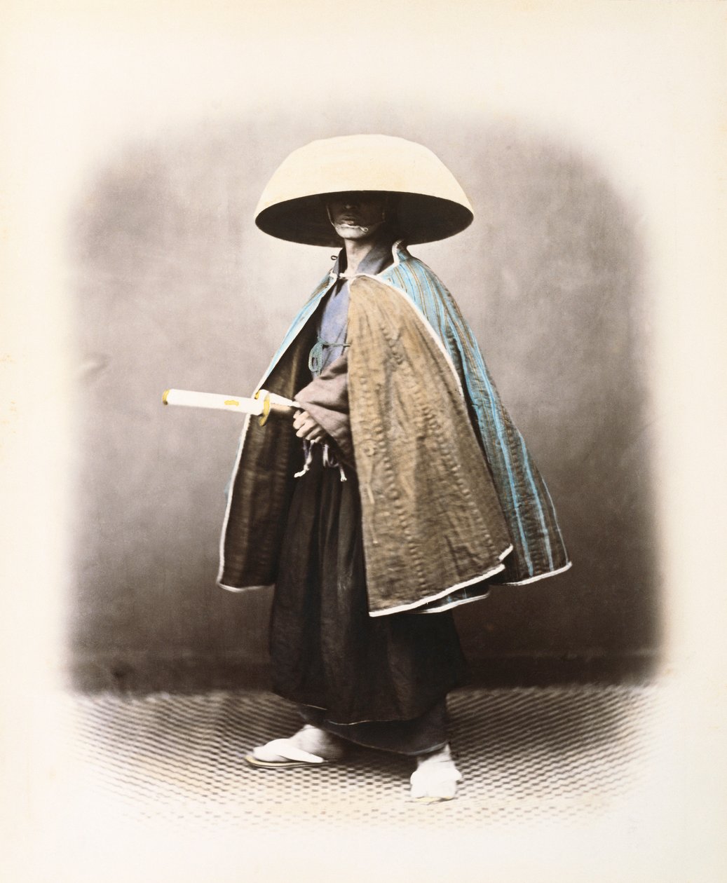Um samurai japonês em traje tradicional, c.1868 de Felice Beato
