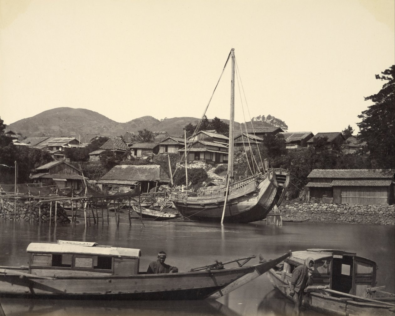 Barcos no rio, Nagaski de Felice Beato
