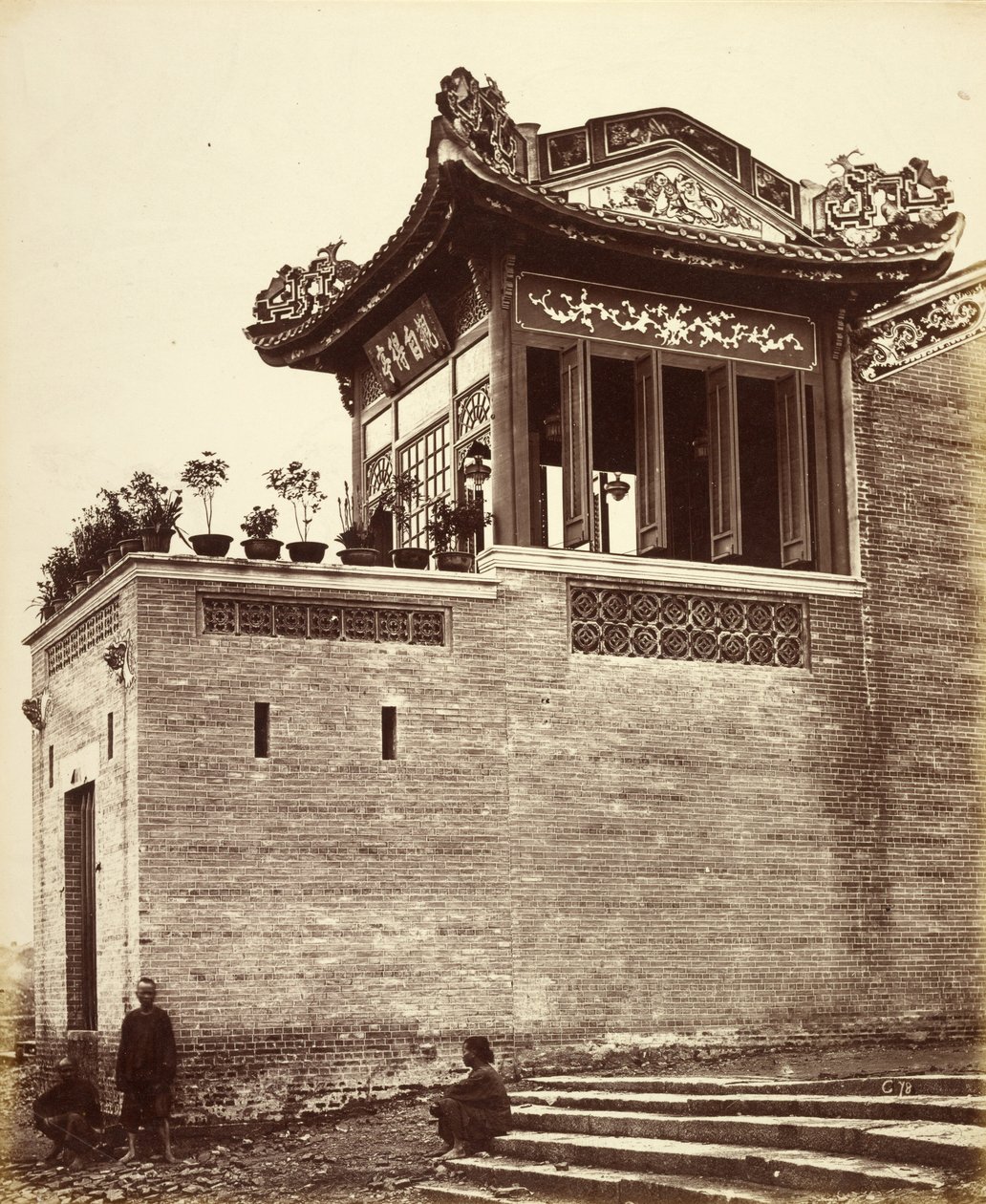 [Casa do comerciante chinês, Cantão, China] de Felice Beato