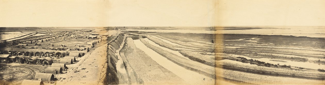 Interior de South Taku Fort mostrando o local de desembarque, 25 de junho de 1859 de Felice Beato