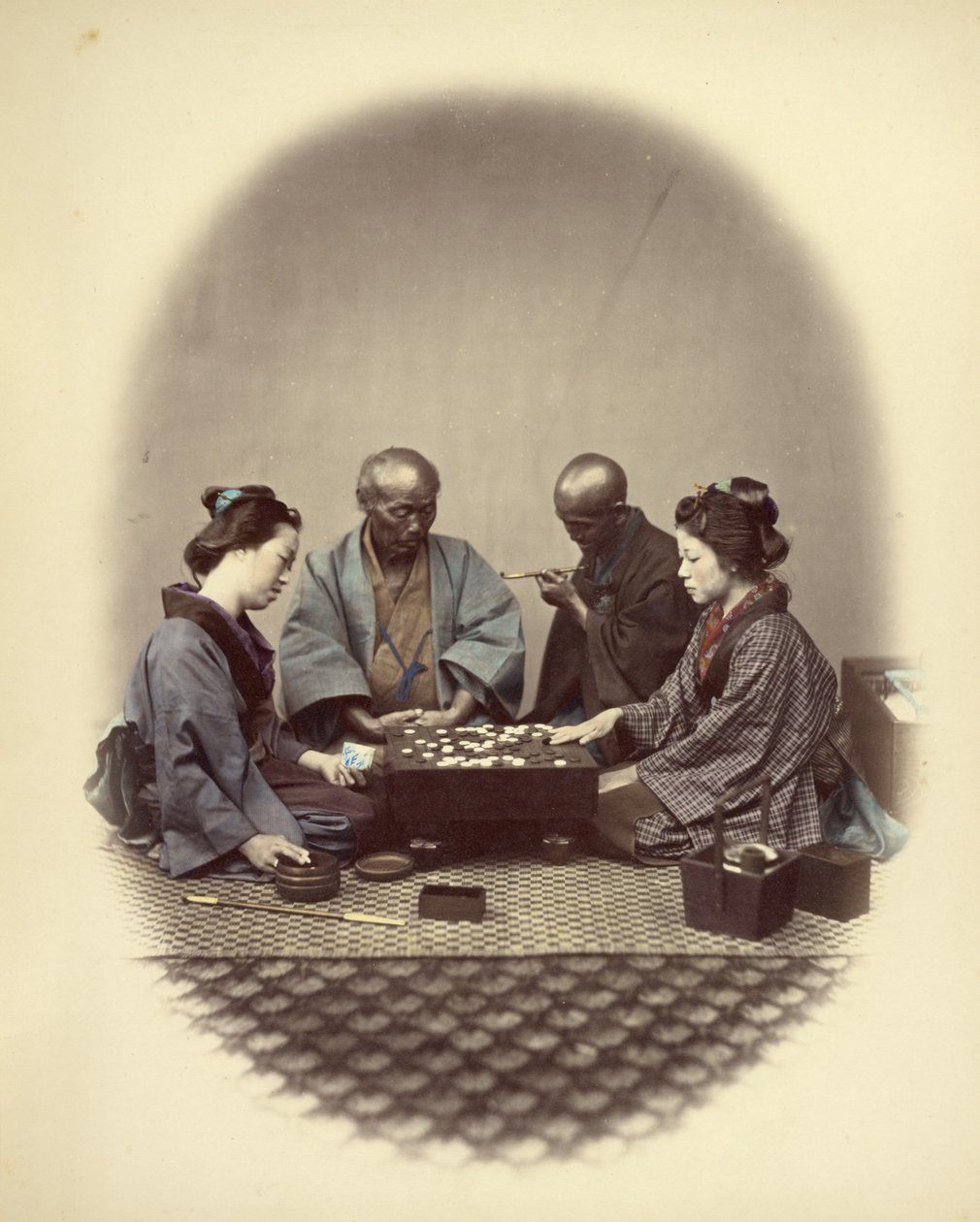 Japoneses a jogar go de Felice Beato