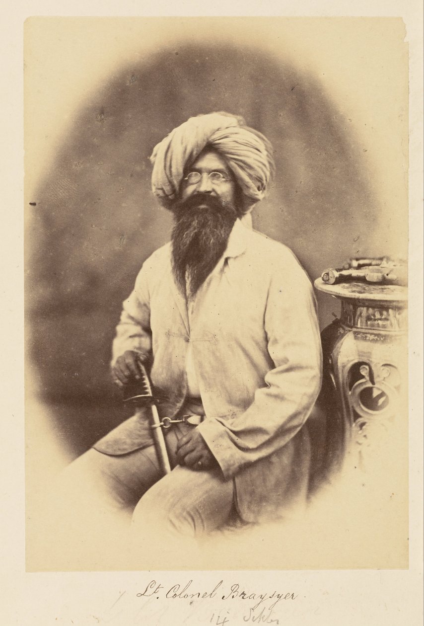 Tenente-Coronel Brasyer, 14º Sikhs de Felice Beato