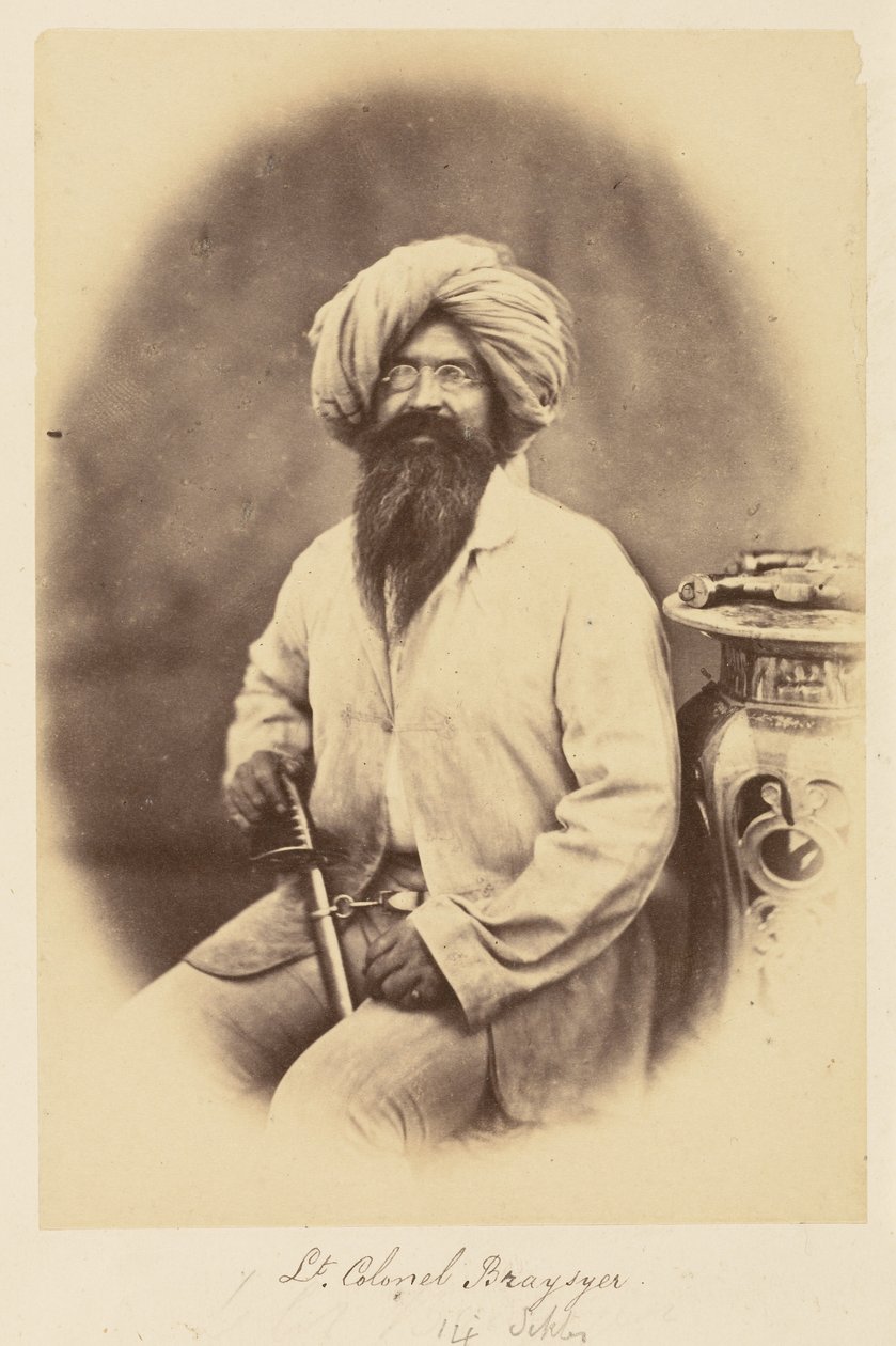 Tenente-coronel Braysyer. [sic] 14º Sikhs de Felice Beato