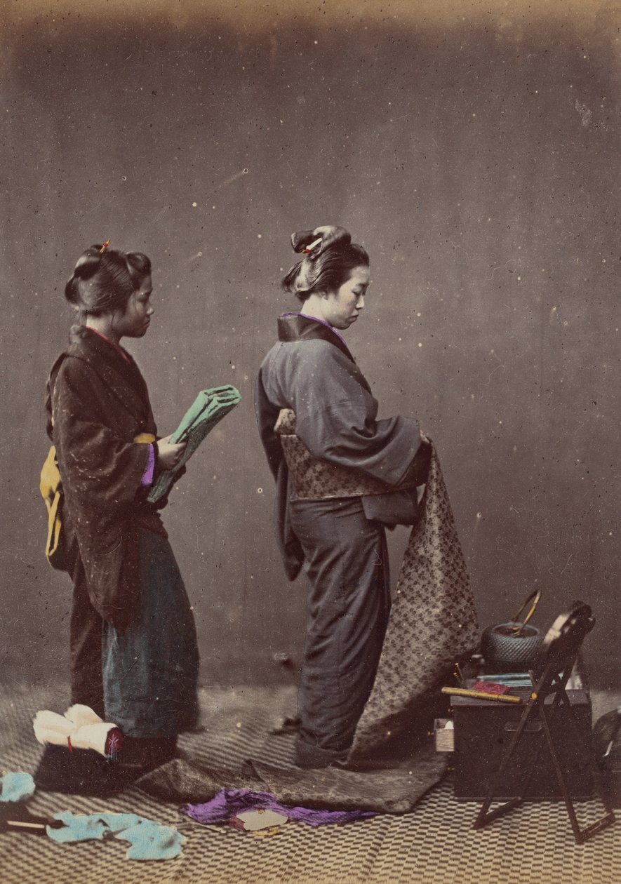 Colocando o Obi ou Cinto, 1868. de Felice Beato