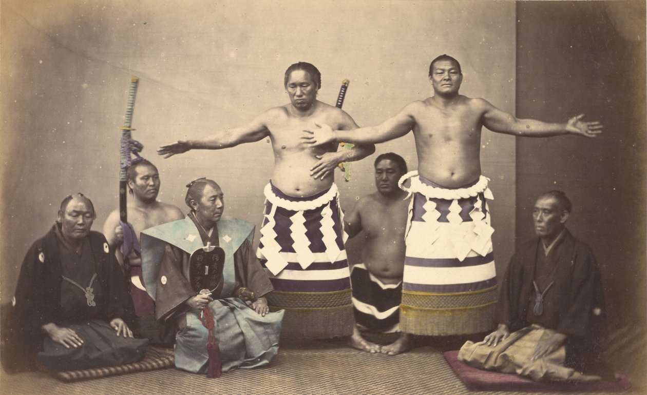 Representantes de Nio, o Hércules japonês de Felice Beato