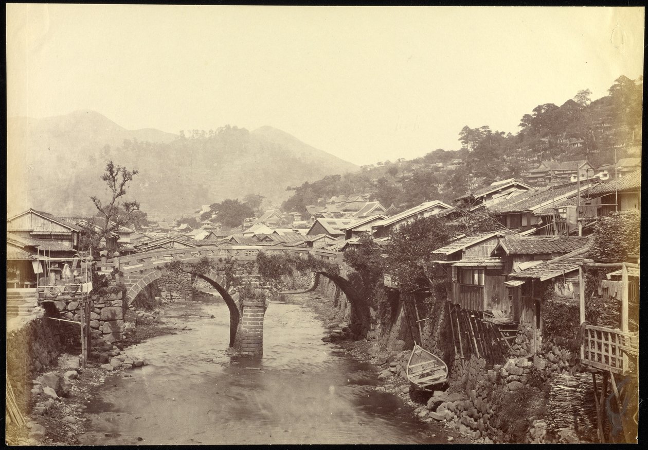 Ponte de pedra em Nagasaki de Felice Beato