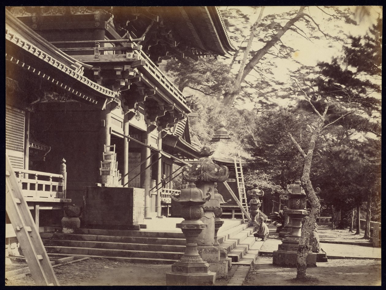 O Templo de Hatchiman, Kamakura de Felice Beato