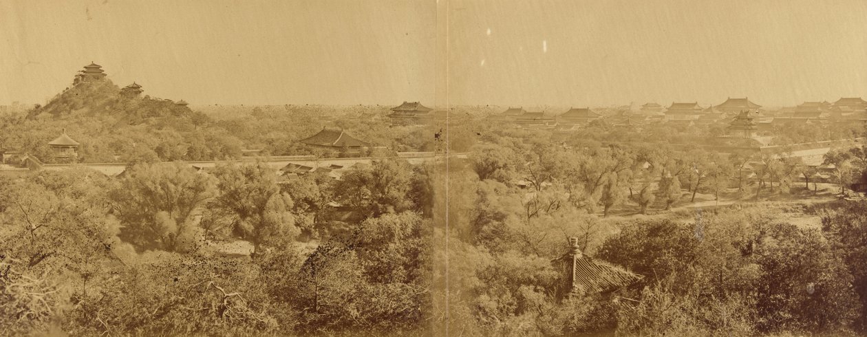 Vista do Palácio Imperial de Inverno, Pequim, mostrando o moinho artificial, 29 de outubro de 1860 de Felice Beato