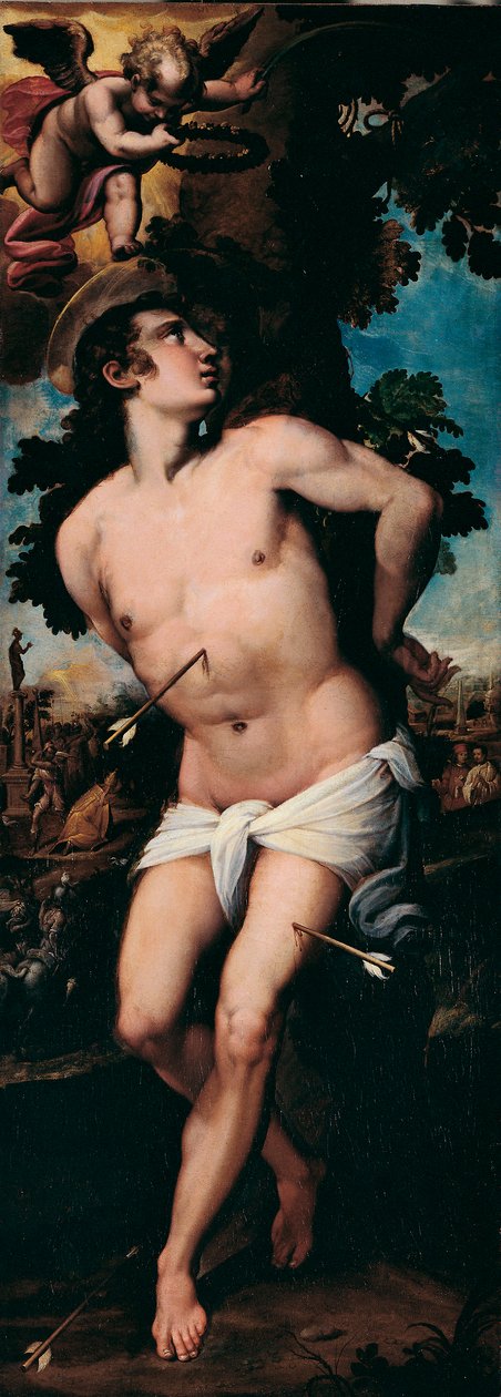 O Martírio de São Sebastião Pintura de Felice Riccio dit Brusasorzi (1539-1605) Coleção Particular do Século XVI de Felice Brusasorci