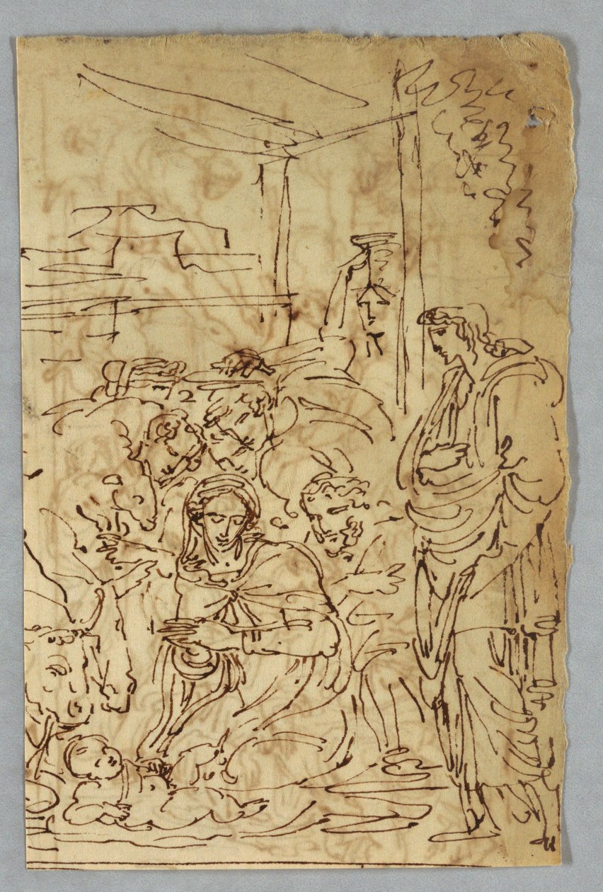 Adoração dos Pastores; Arcangle St. Michael depois de Raphael; Santa Margarida depois de Rafael; Aloof de Wignancourt por Caravaggio; Putti; Estudo do Dilúvio; Verso: Disposição após Volterra; Santa Cecília depois de Rafael; Parte do casamento de Henrique  de Felice Giani