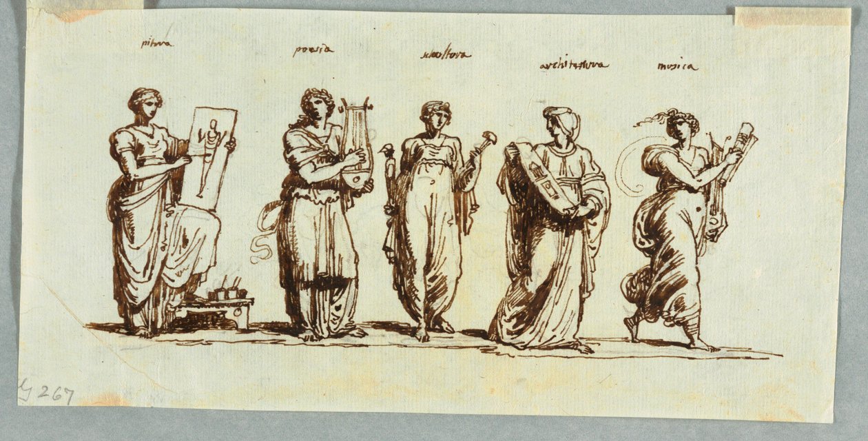 Figuras alegóricas das artes de Felice Giani