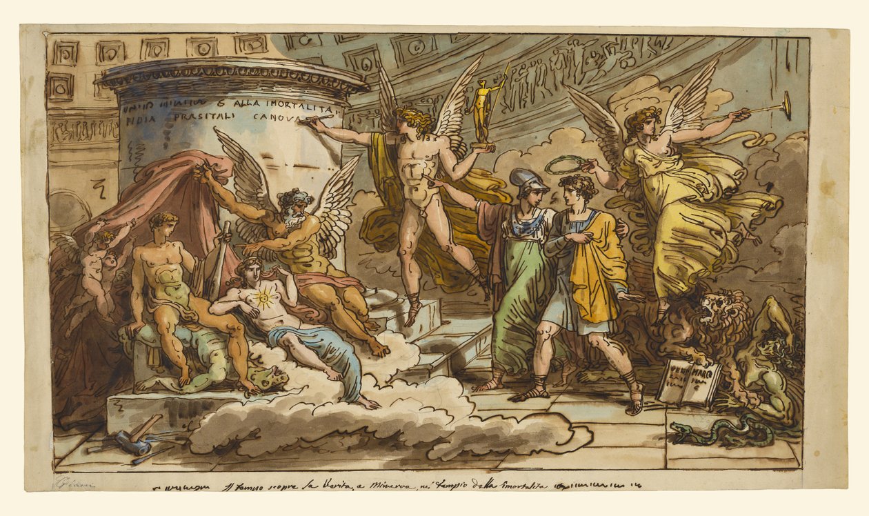 Alegoria sobre a vida de Canova de Felice Giani