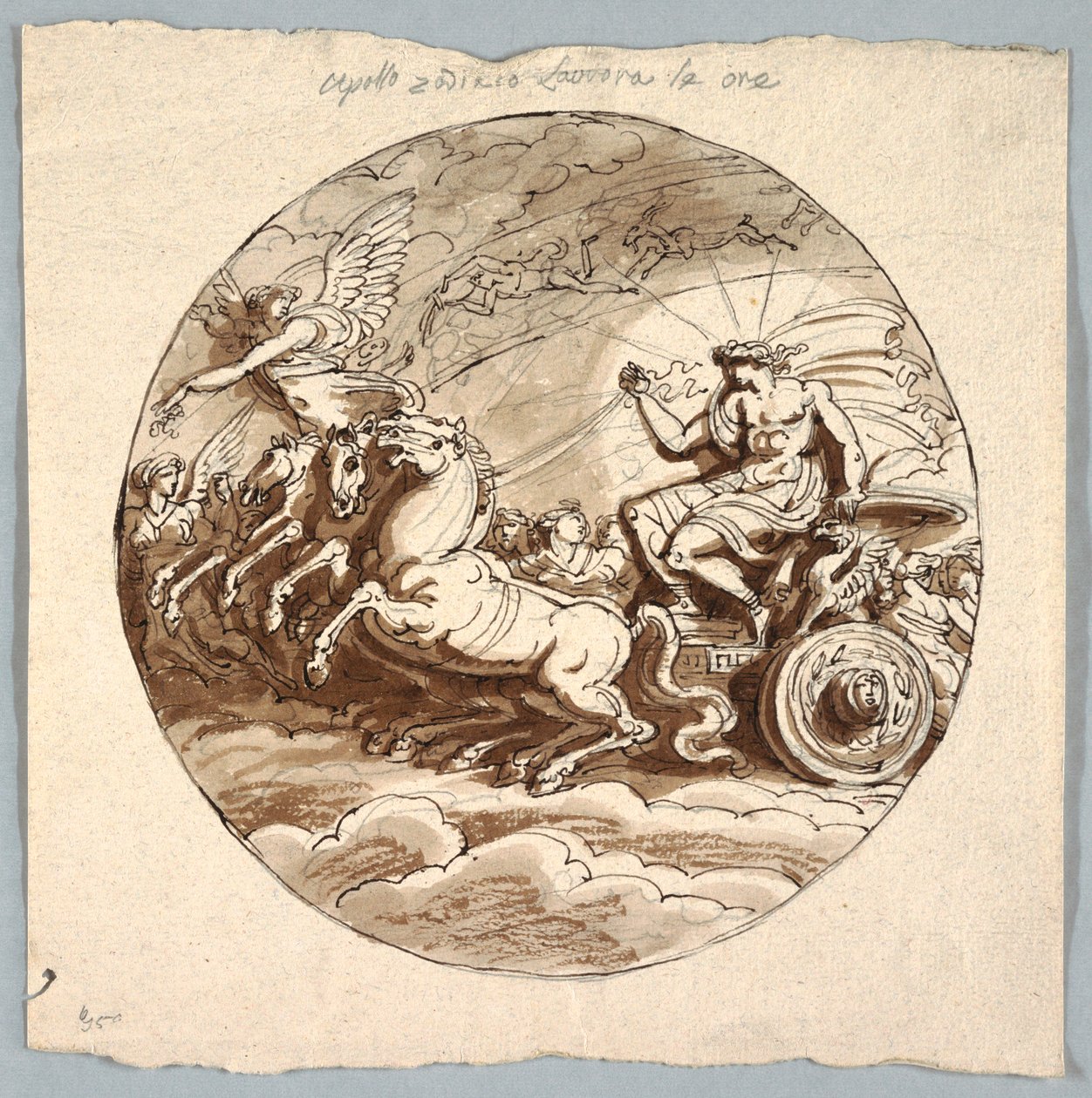 Apollo em Carruagem com Aurora e as Horas de Felice Giani