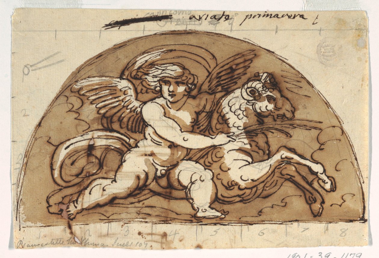 Ares, Lunette para Teto, Sala Octogonal, Palazzo Milzetti, Faenza de Felice Giani
