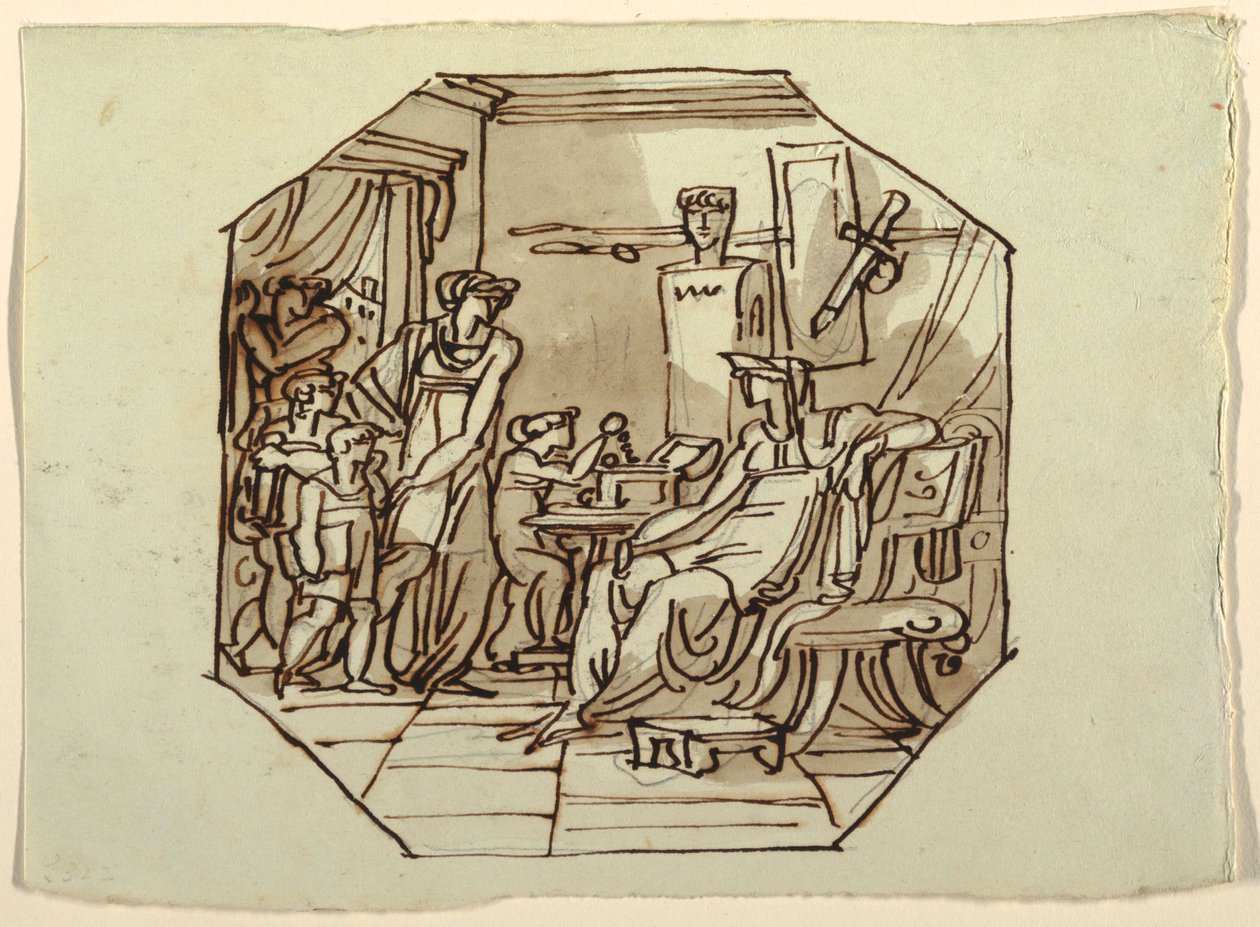Cornélia, Mãe dos Gracos, Palazzo Cavina, Faenza de Felice Giani