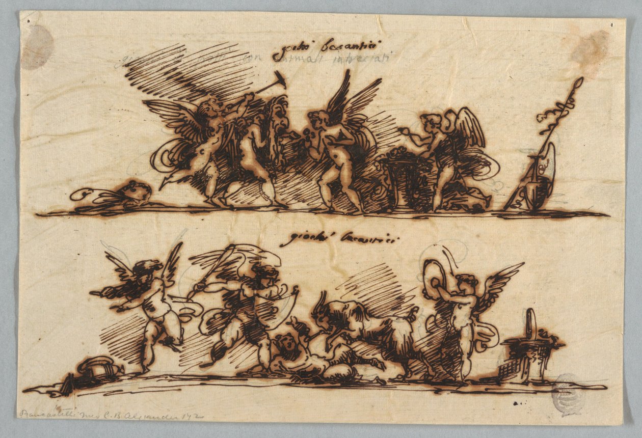 Design para dois frisos com Putti de Felice Giani