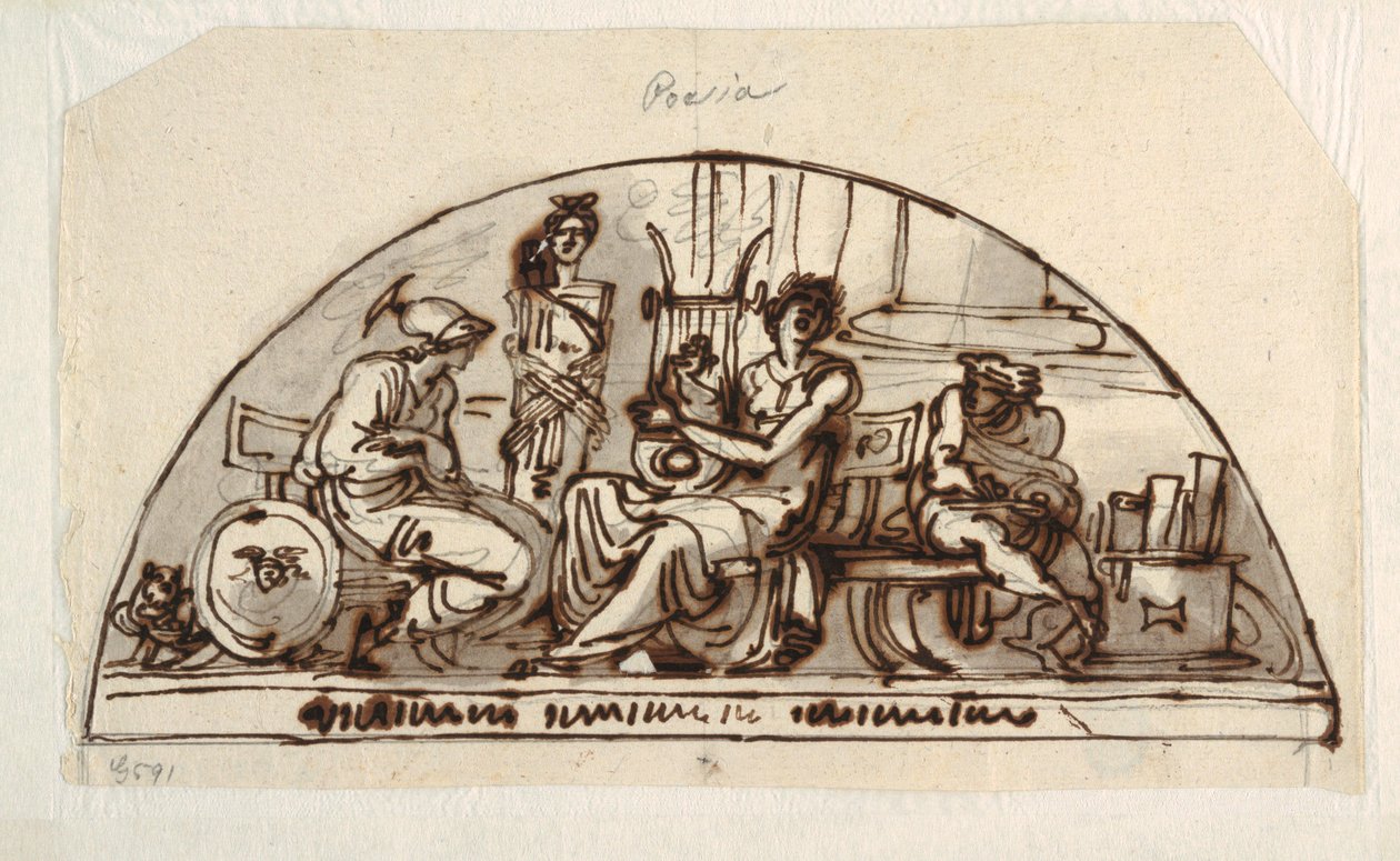 Design para uma Luneta com Alegoria da Poesia de Felice Giani