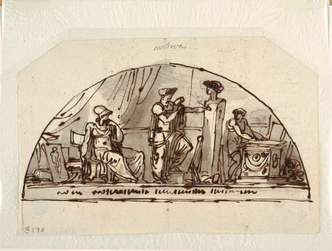 Design para uma Lunette com Alegoria da Escultura de Felice Giani