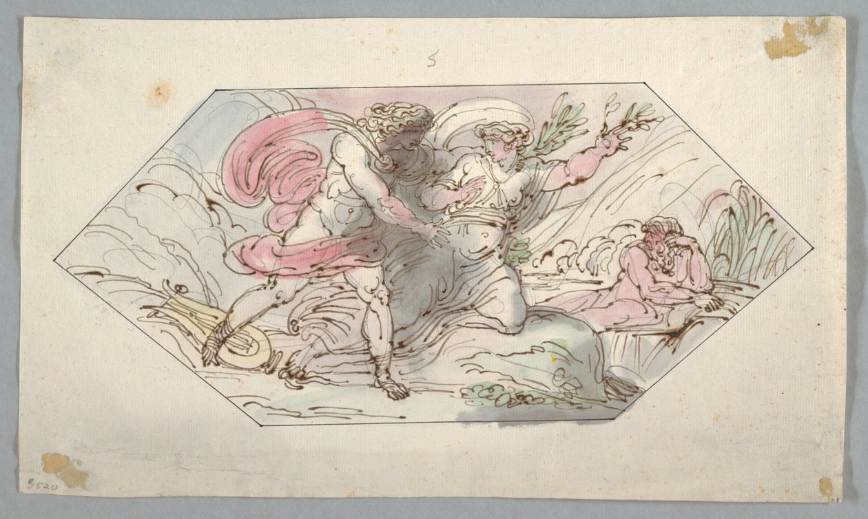 Desenho, Apolo e Daphne, 1796-98 de Felice Giani