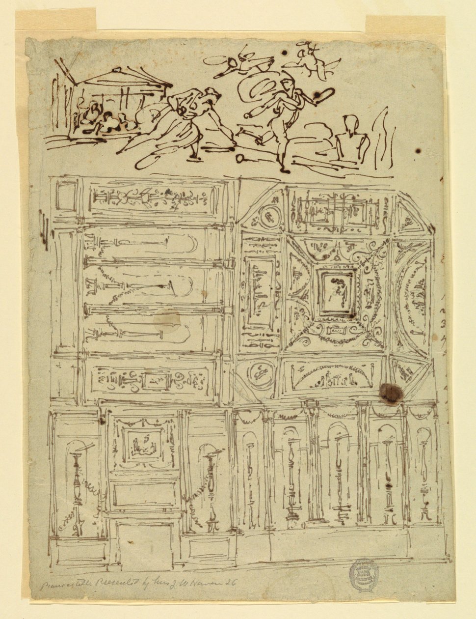 Desenho, Atalanta e Hipómenes, ca. 1800 de Felice Giani