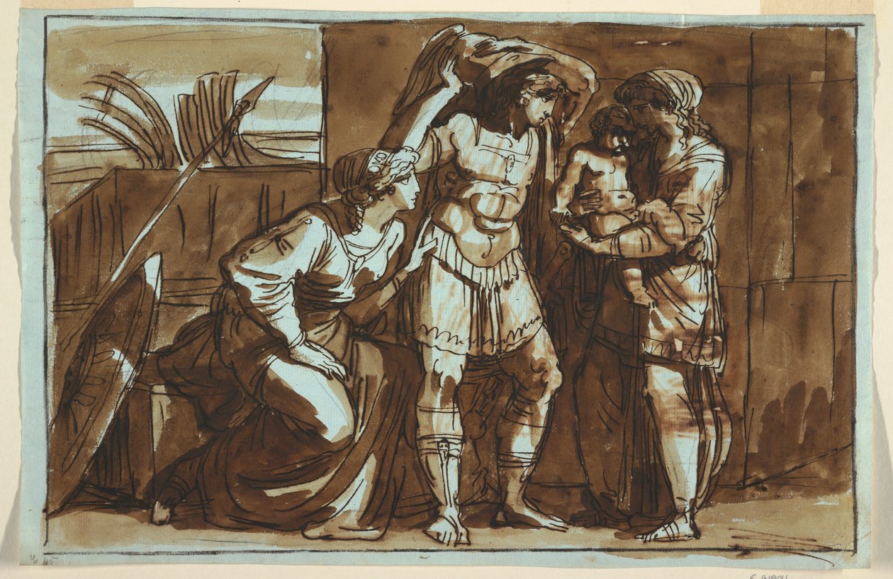 Desenho, O adeus de Heitor a Andrómaca, n.d. de Felice Giani