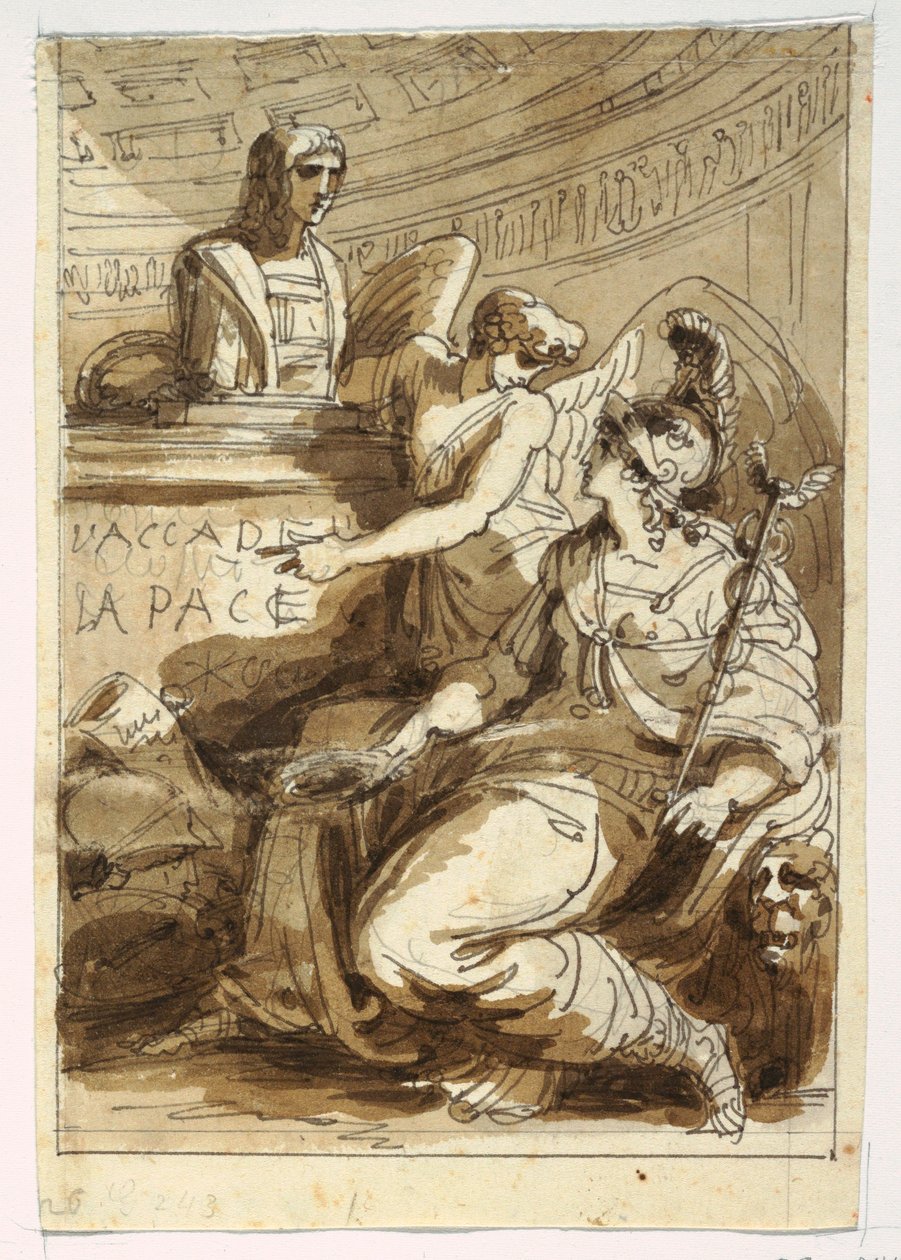 Desenho, Monumento para uma Accademia della Pace, 1810-20 de Felice Giani
