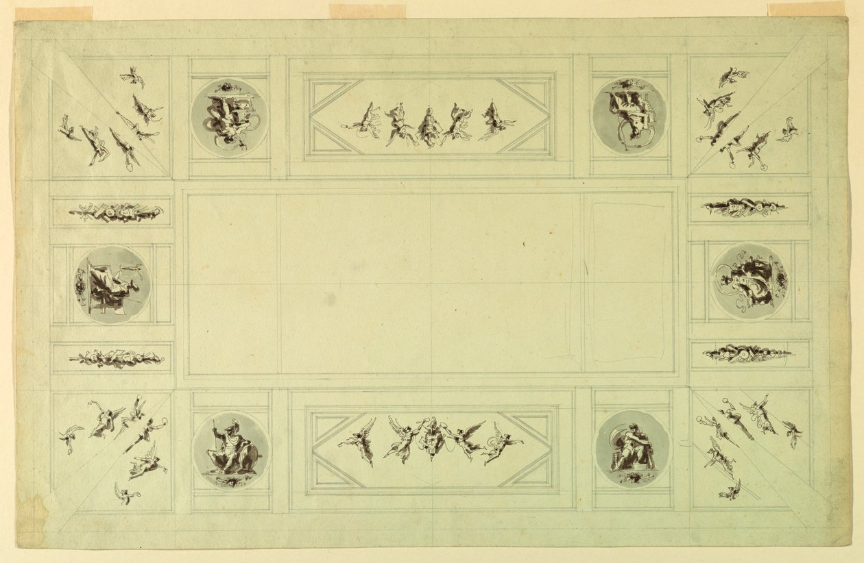 Desenho, Palazzo Quirinale, Roma;, 1812 de Felice Giani
