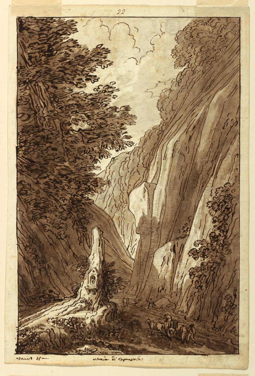 Desenho, A estrada de Caprarola, ca. 1813 de Felice Giani