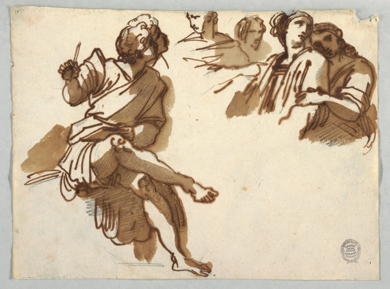 Cinco figuras de Parnassus por Raphael Sanzio de Felice Giani