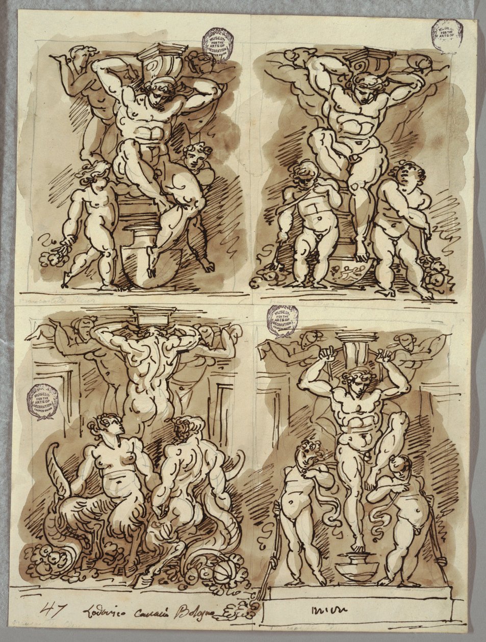 Quatro Herms, Estudos após o Carracci de Felice Giani