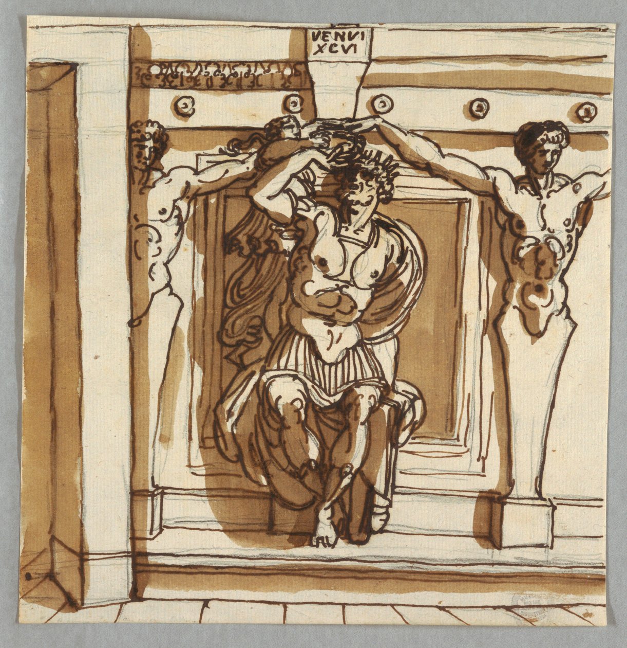 Godfrey de Bouillon, depois de Giulio Romano e Raphael Sanzio de Felice Giani