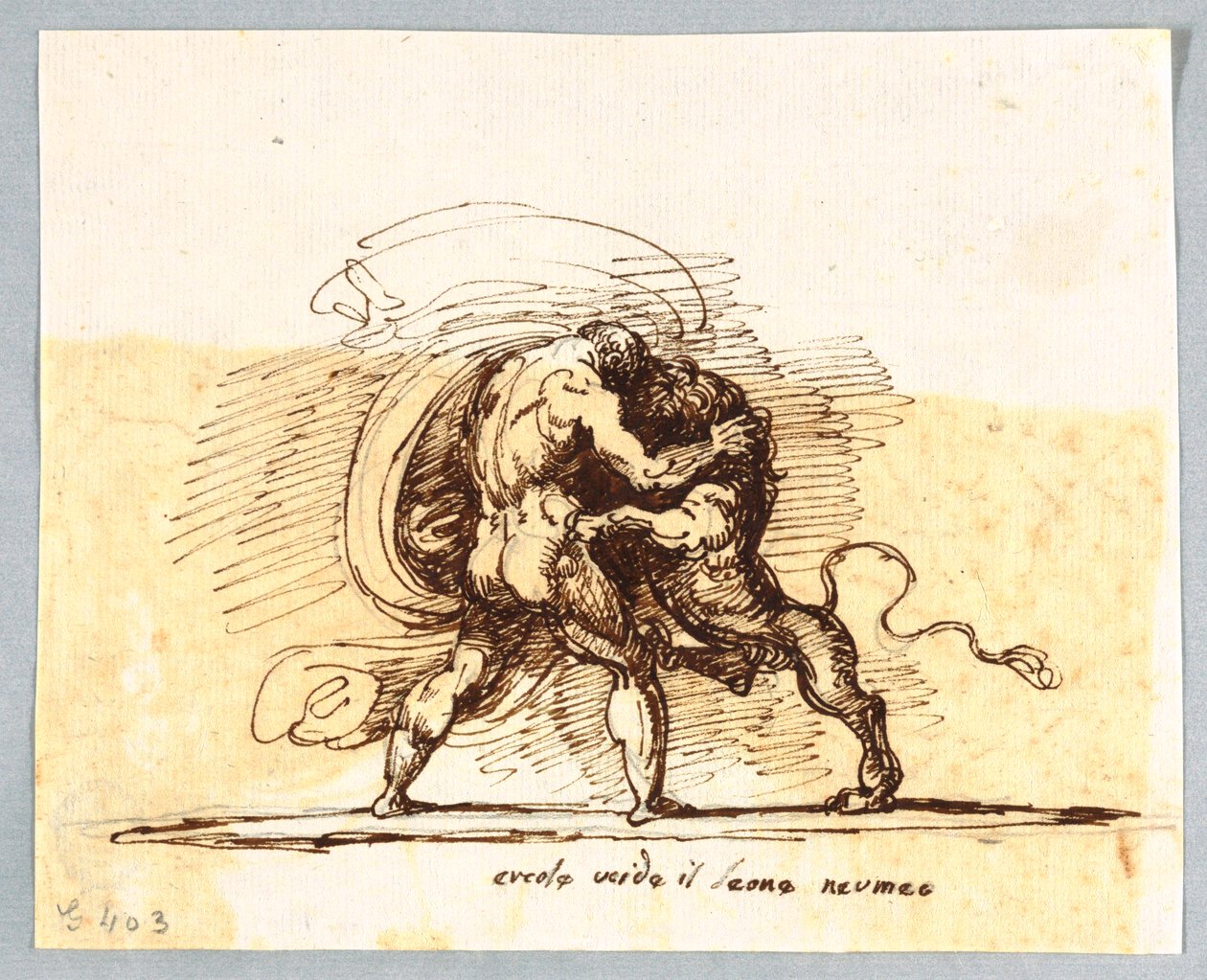 Hércules e Leão de Nemeia de Felice Giani