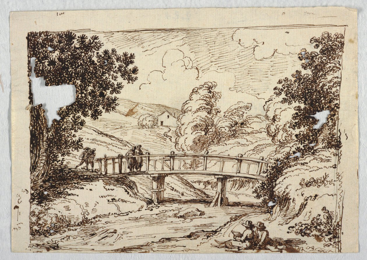 Paisagem com ponte de Felice Giani