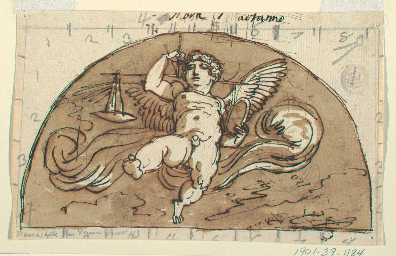 Libra, Luneta para Teto, Sala Octogonal, Palazzo Milzetti, Faenza de Felice Giani