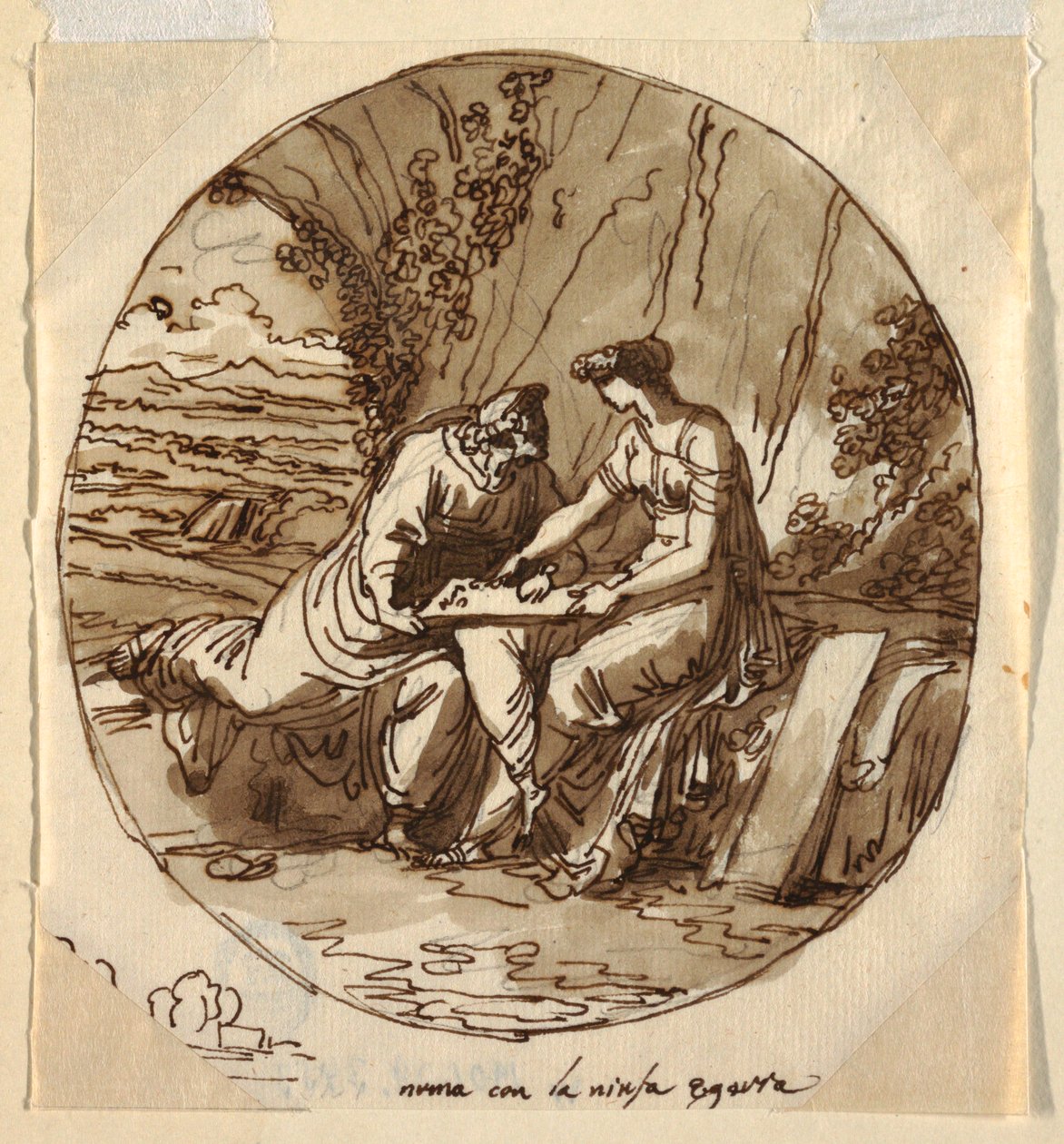 Numa Pompilius e Egeria, Sala di Numa Pompilius, Palazzo Milzetti, Faenza de Felice Giani