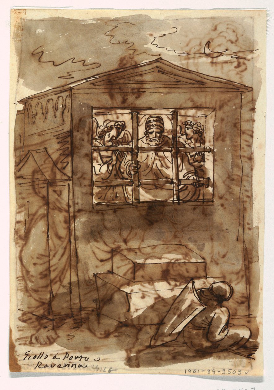 Sketchbook Folio, Pope Sixtus II and Deacon de Felice Giani