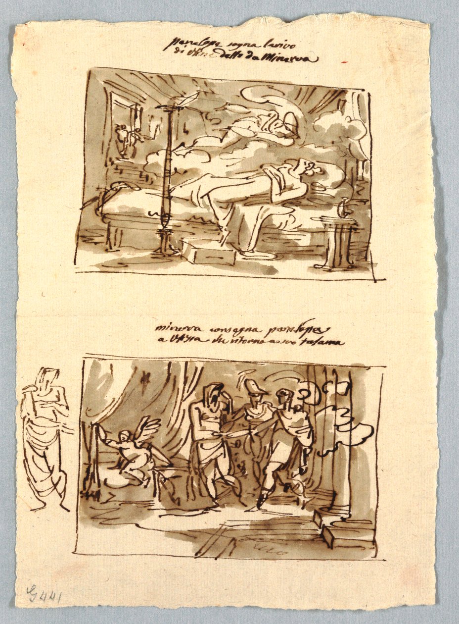 Página do Sketchbook com Cenas Clássicas de Felice Giani