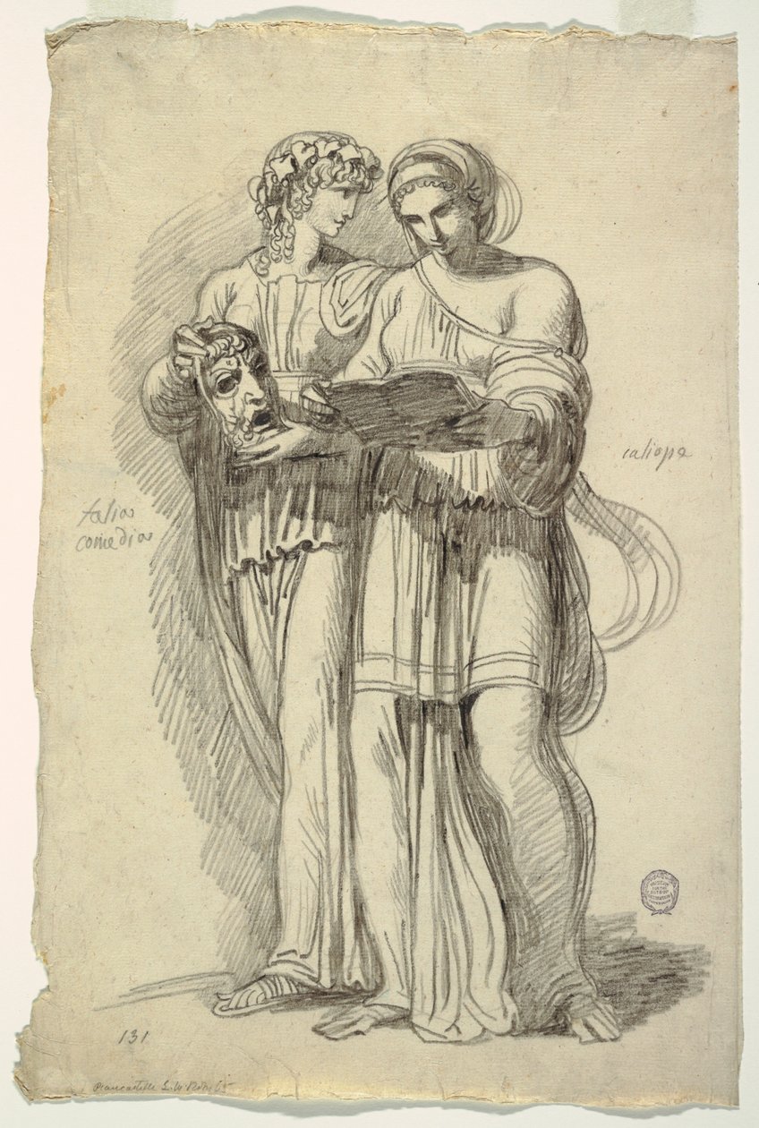 Thalia, musa da comédia e Calliope, musa da poesia épica de Felice Giani