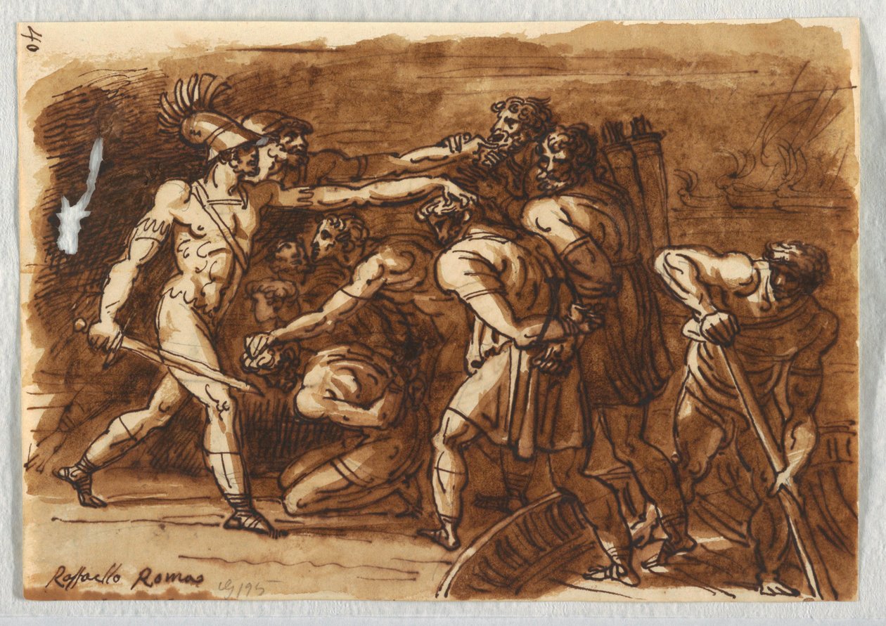 A Batalha de Ostia, Depois de Giulio Romano de Felice Giani
