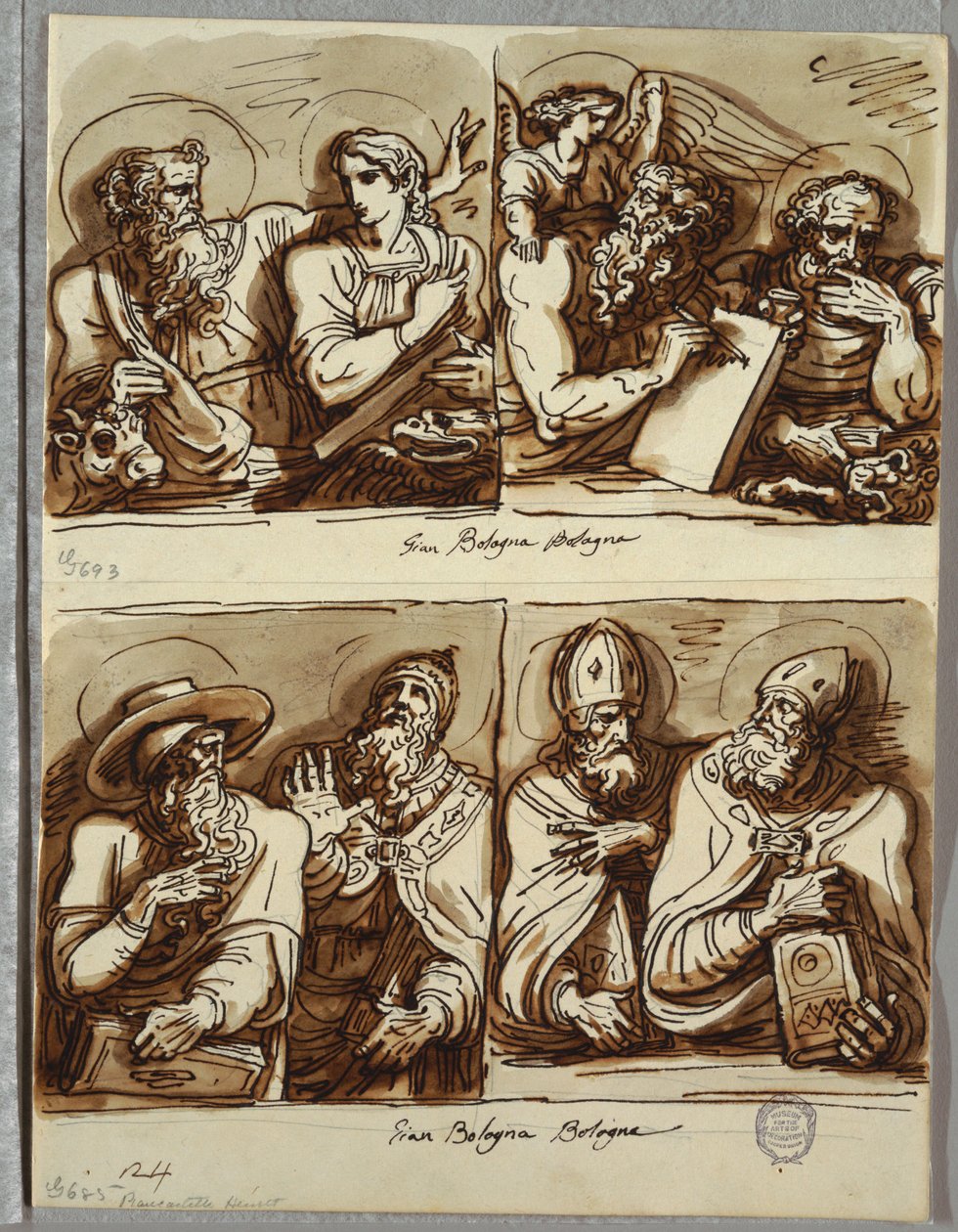 Os quatro evangelistas, estudo após Giambologna de Felice Giani