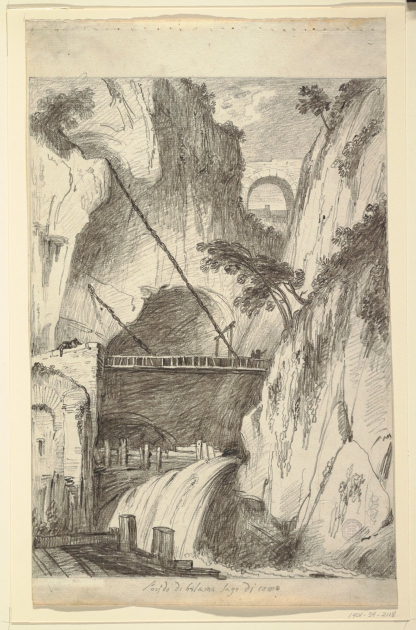 A ravina de Bellano, perto do Lago Como de Felice Giani