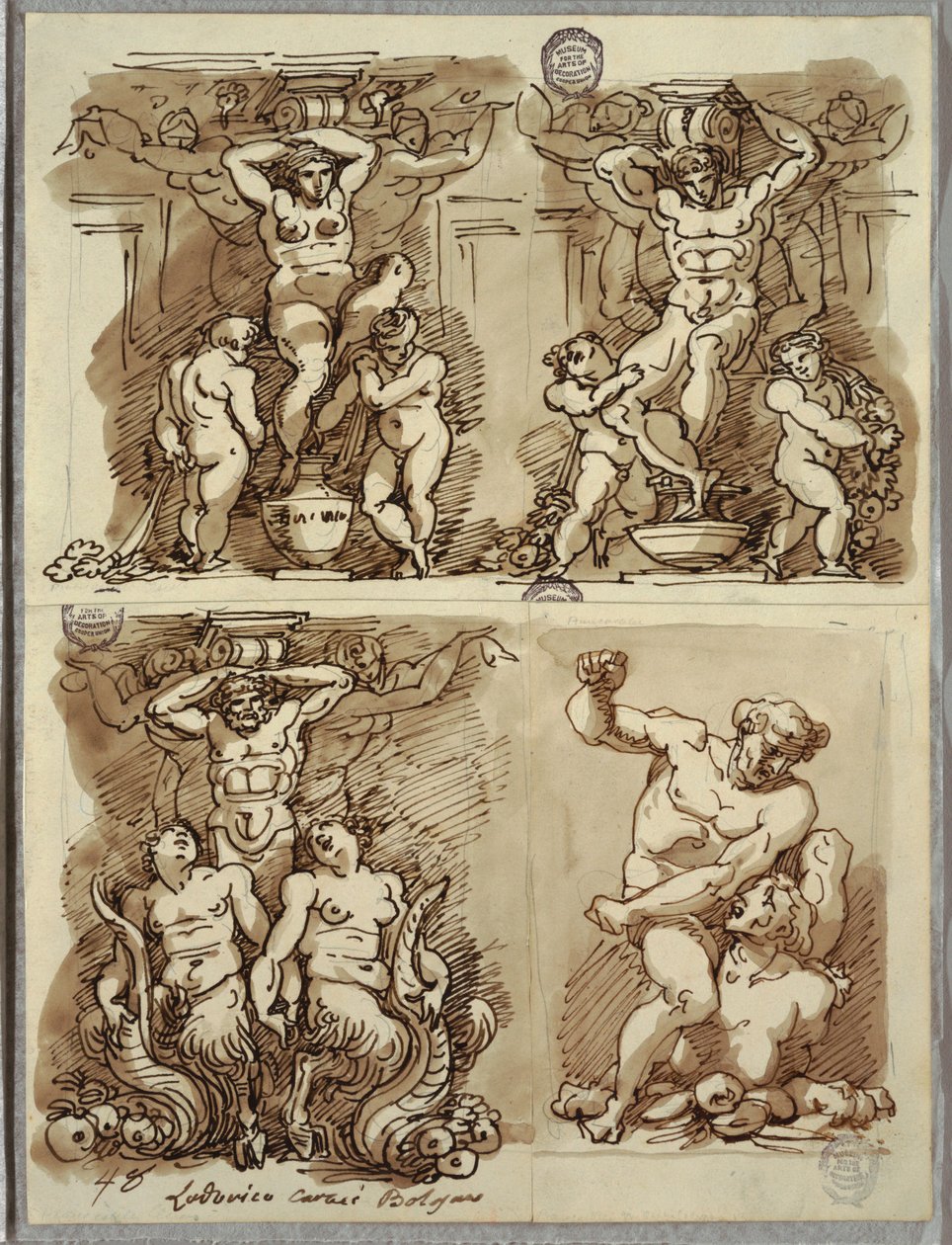Três Herms, Estudos após Carracci de Felice Giani