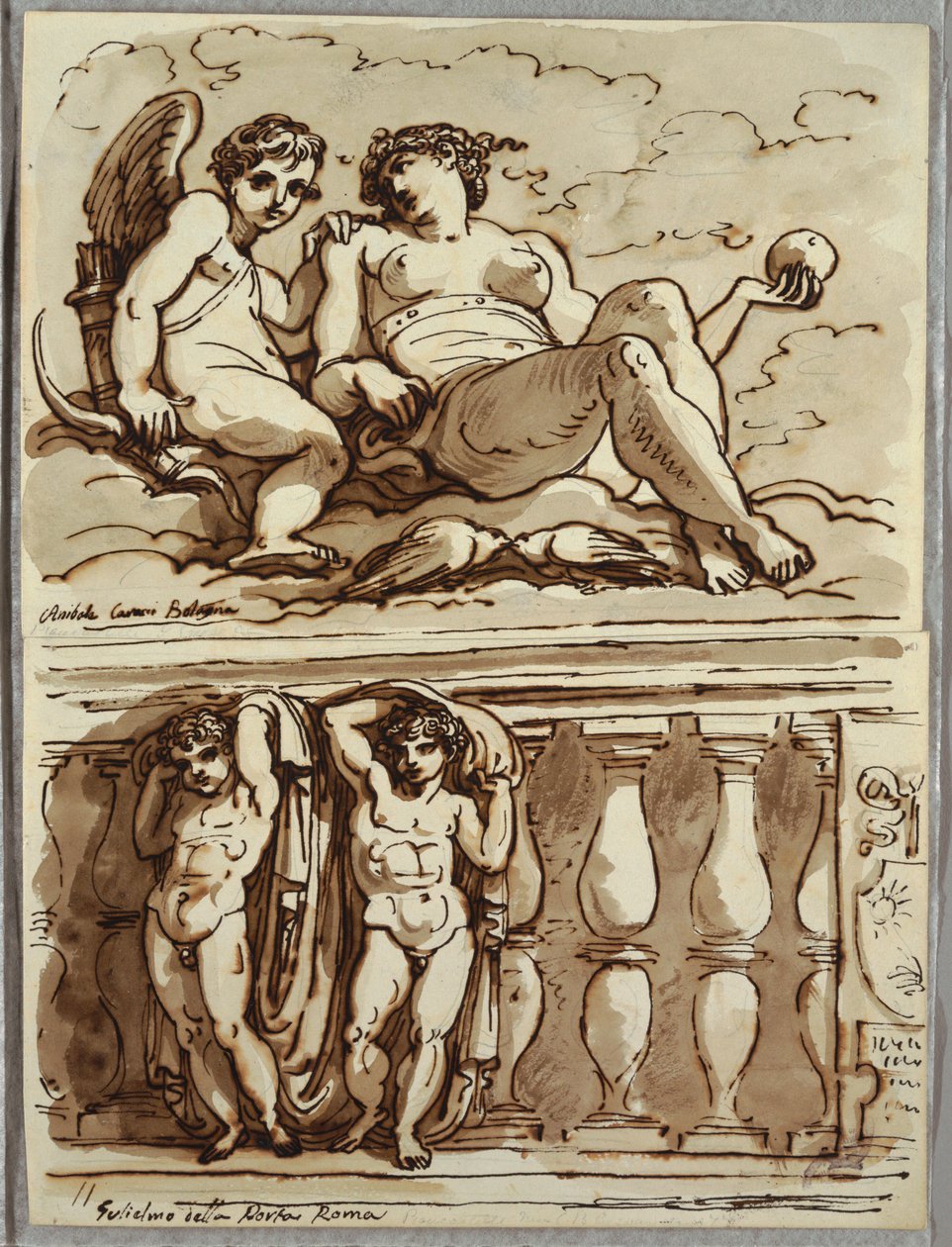 Vênus e Cupido, Estudo após Annibale Carracci de Felice Giani