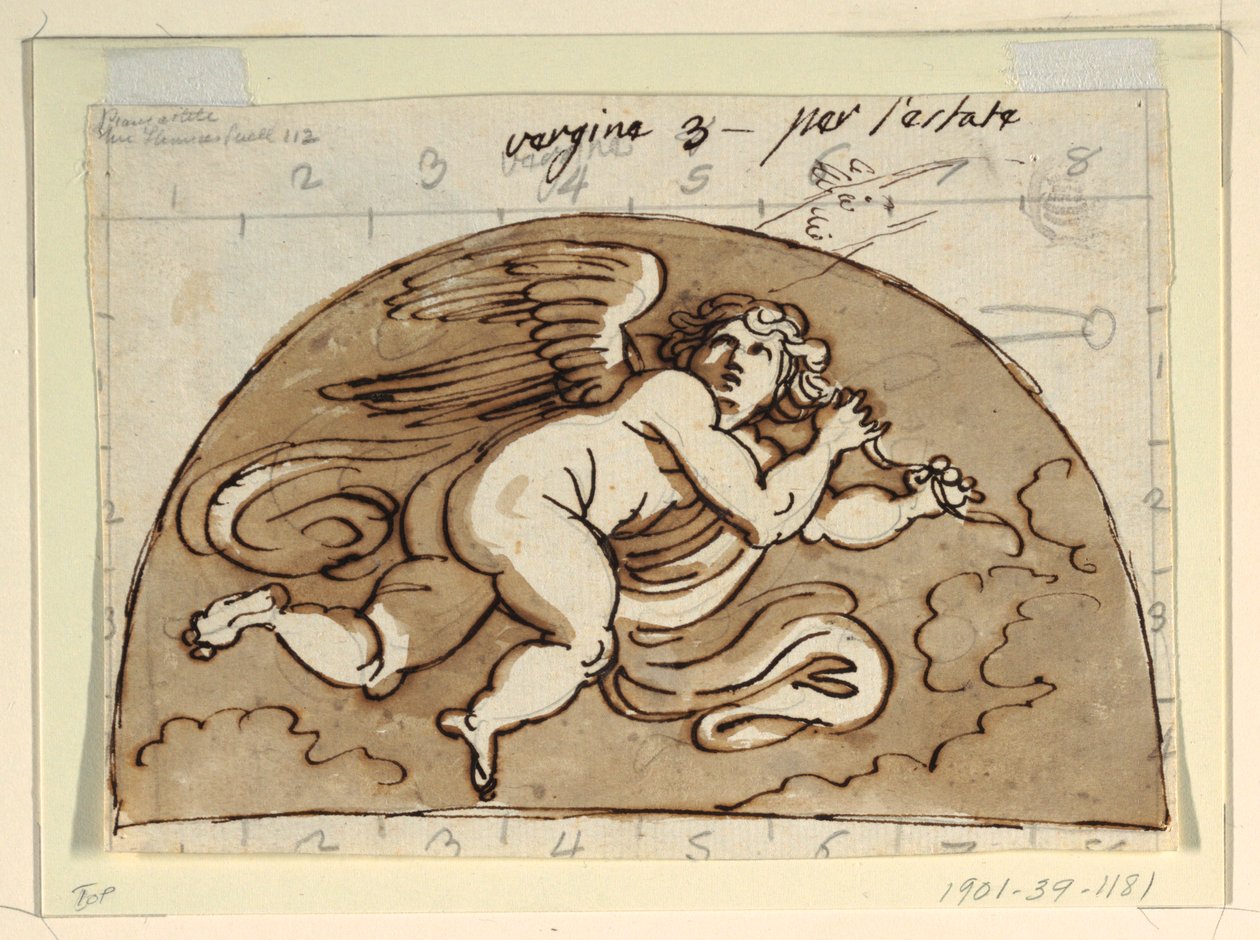 Virgem, Lunette para Teto, Sala Octogonal, Palazzo Milzetti, Faenza de Felice Giani