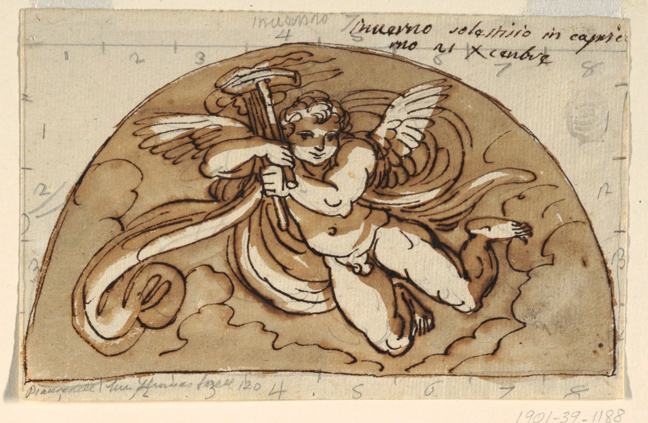 Inverno, Lunette para Teto da Sala Octogonal, Palazzo Milzetti, Faenza de Felice Giani