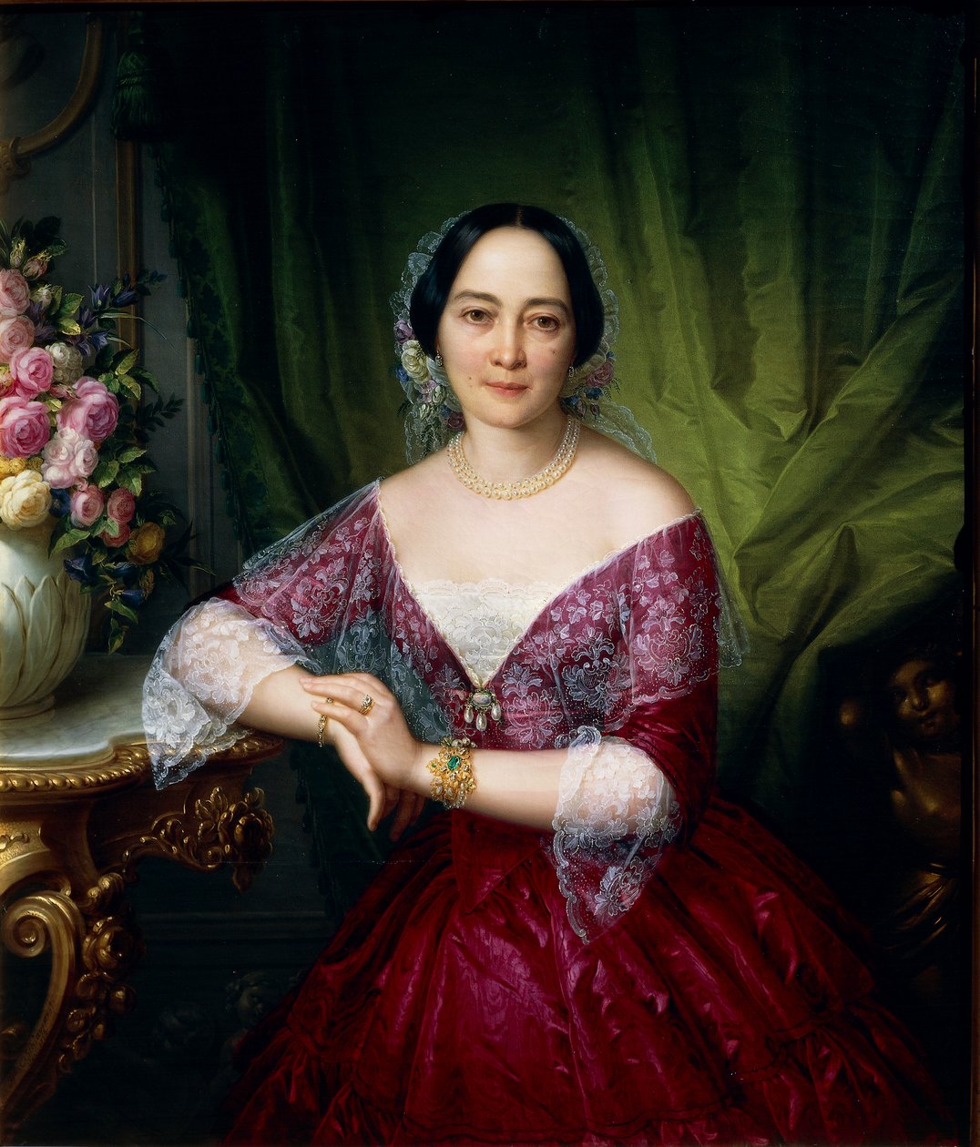 Retrato de Anne Opulich por Felice Schiavoni, óleo sobre tela de Felice Schiavoni